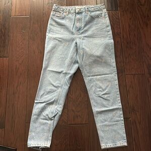 Topshop Women’s Lightning Bolt Mom Jeans